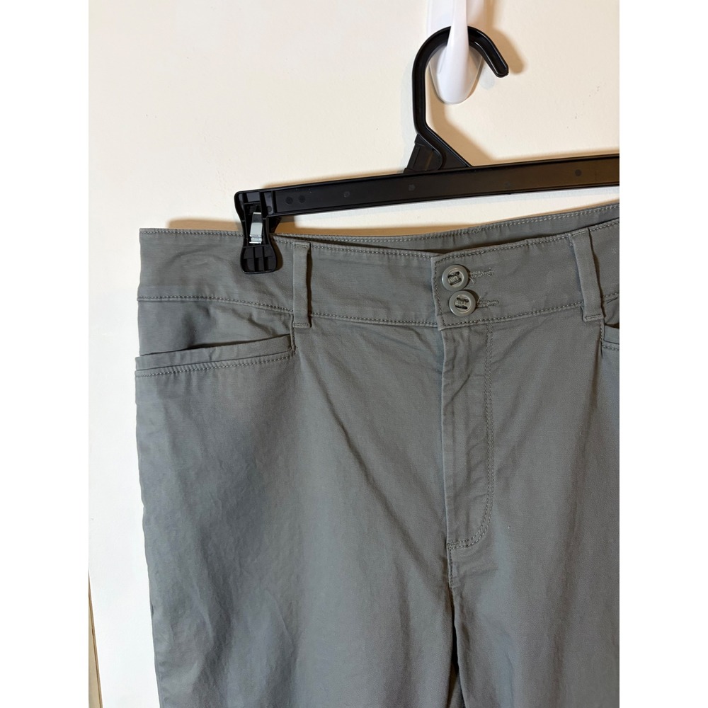 Loft Outlet Womens Size 12 Straight Crop Pants Olive Green Utility Trousers
